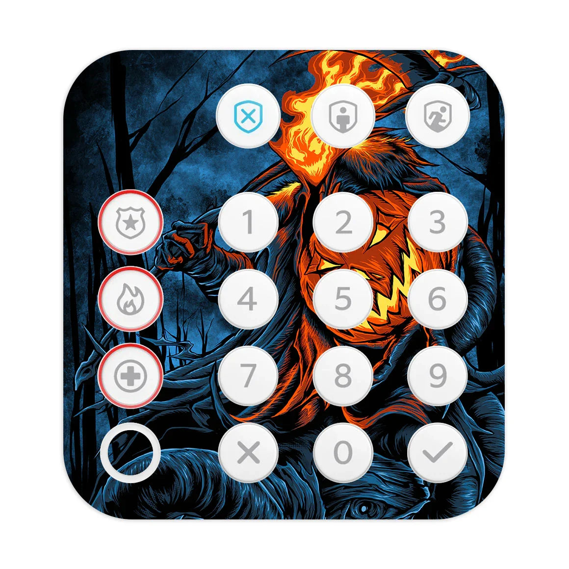 Ring Alarm Keypad (2nd Gen) Artist Series Flaming Pumpkin Skin