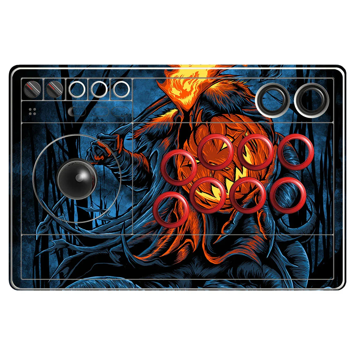 8Bitdo Arcade Stick Artist Series Flaming Pumpkin Skin