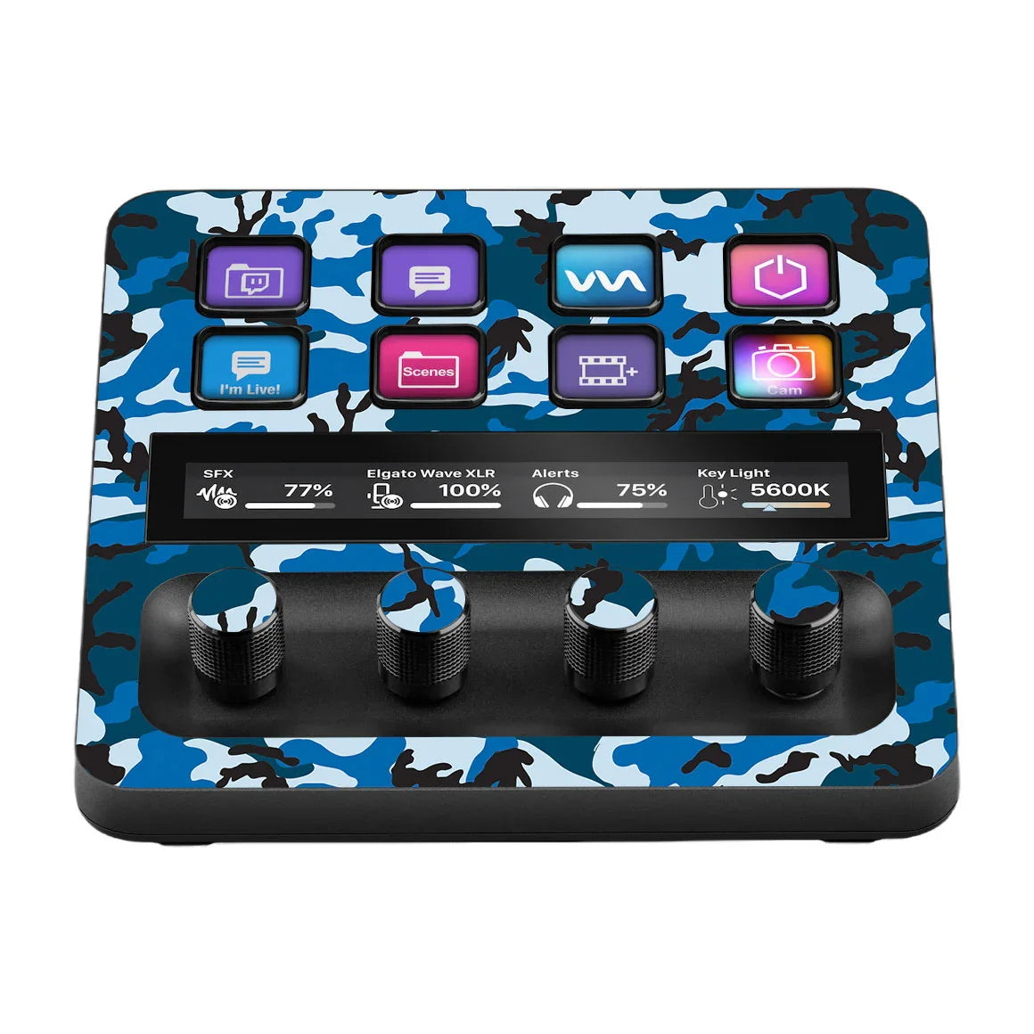 Elgato Stream Deck + Camo Series Blue Skin