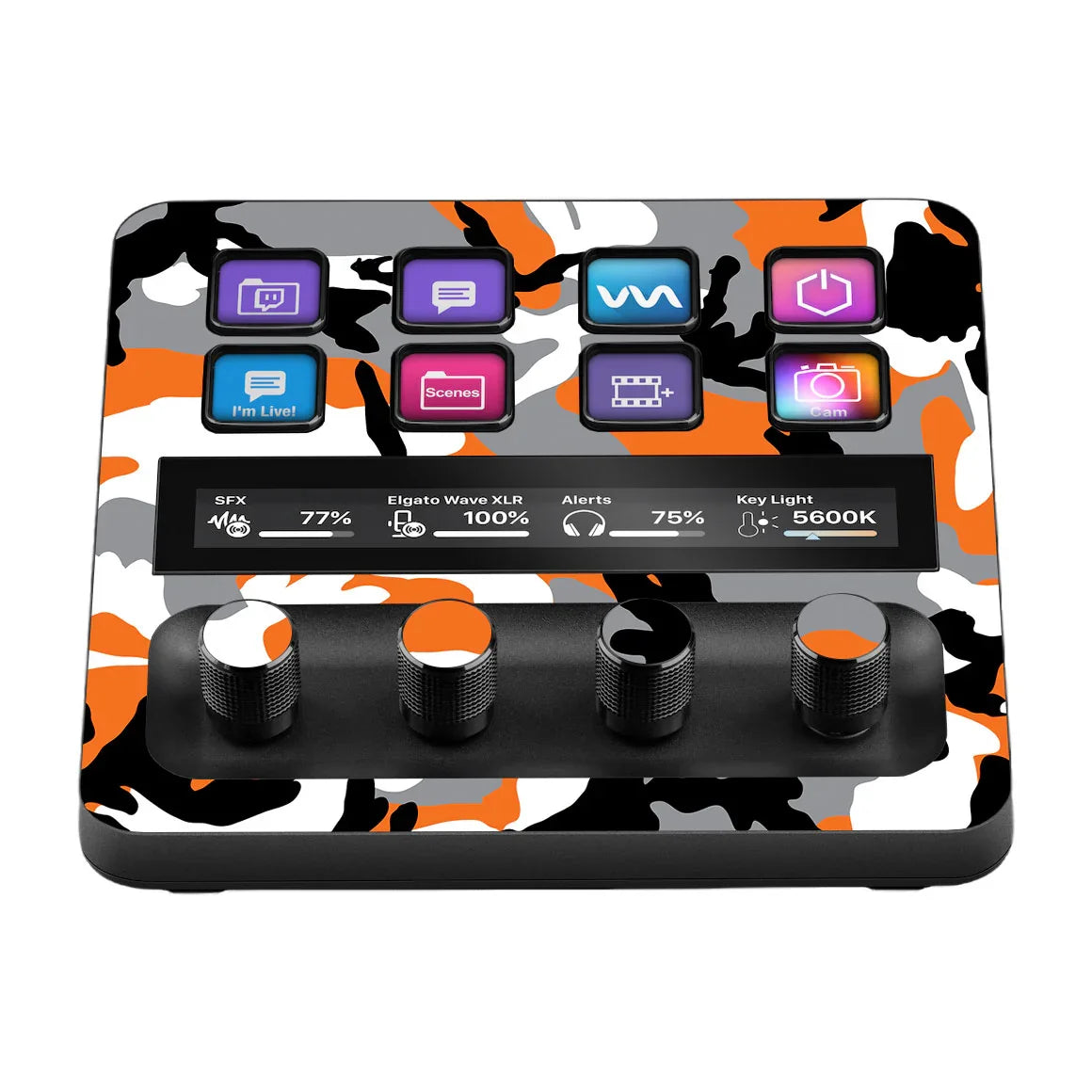 Elgato Stream Deck + Camo Series Orange Skin