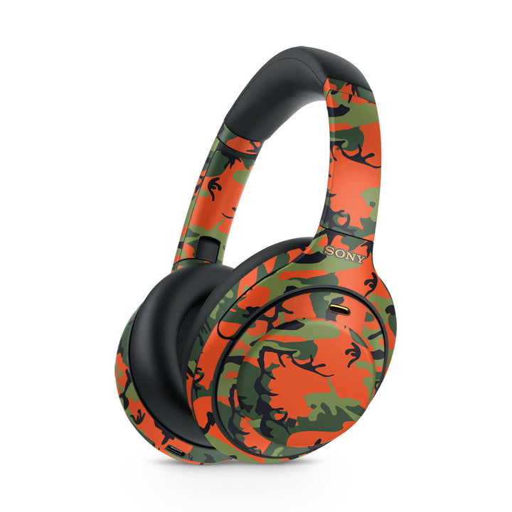 Sony WH-1000XM4 Camo Series Red Green Skin