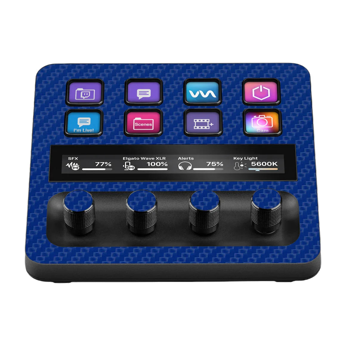 Elgato Stream Deck + Carbon Series Blue Skin