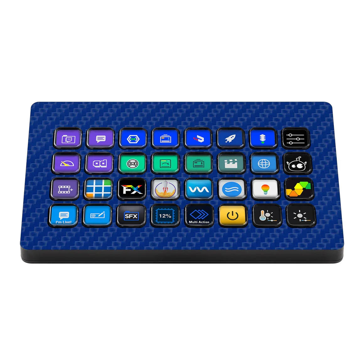 Elgato Stream Deck XL Carbon Series Blue Skin