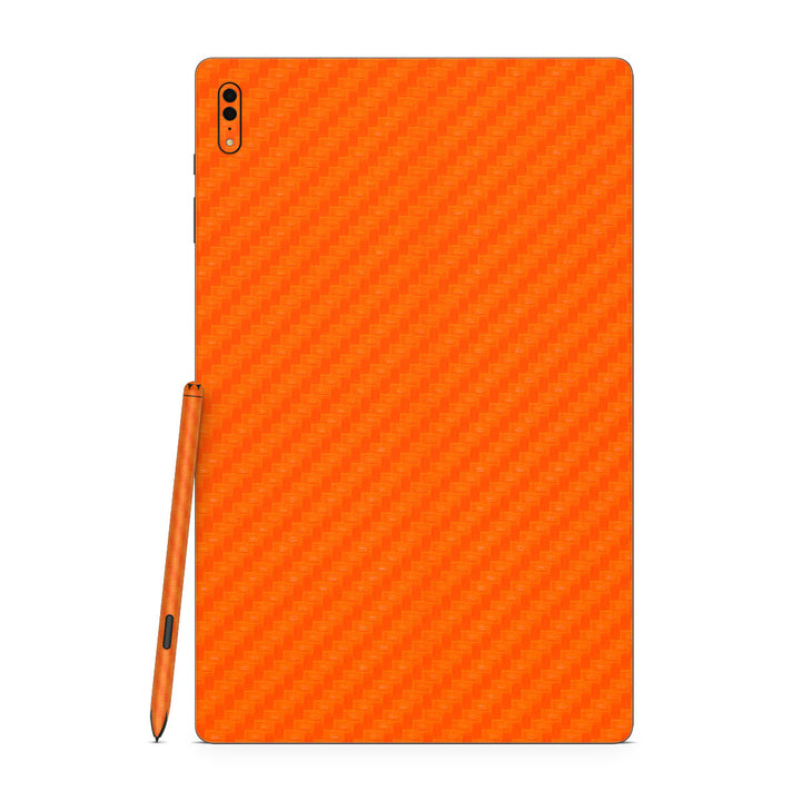 Galaxy Tab S8 Ultra Carbon Series Orange Skin