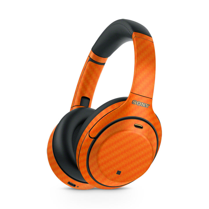 Sony WH-1000XM4 Carbon Series Orange Skin