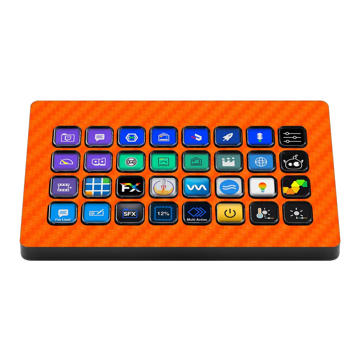 Elgato Stream Deck XL Carbon Series Orange Skin