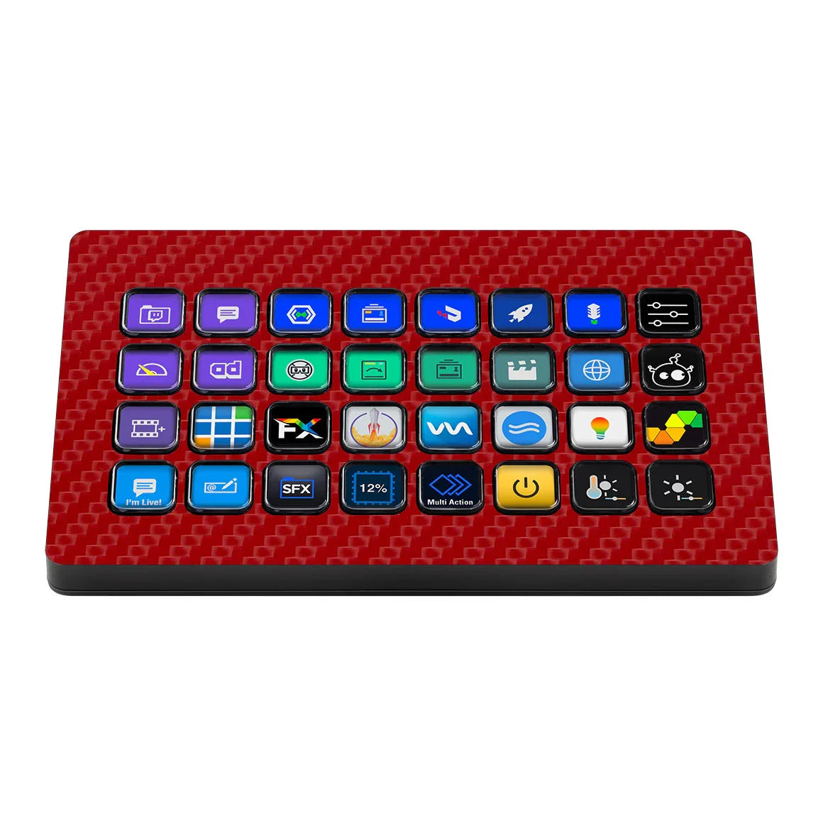 Elgato Stream Deck XL Carbon Series Red Skin