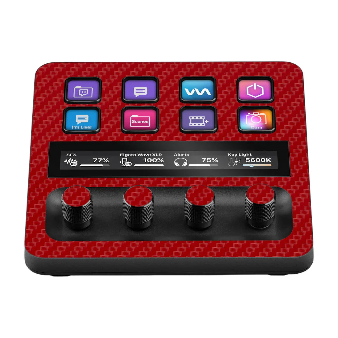Elgato Stream Deck + Carbon Series Red Skin