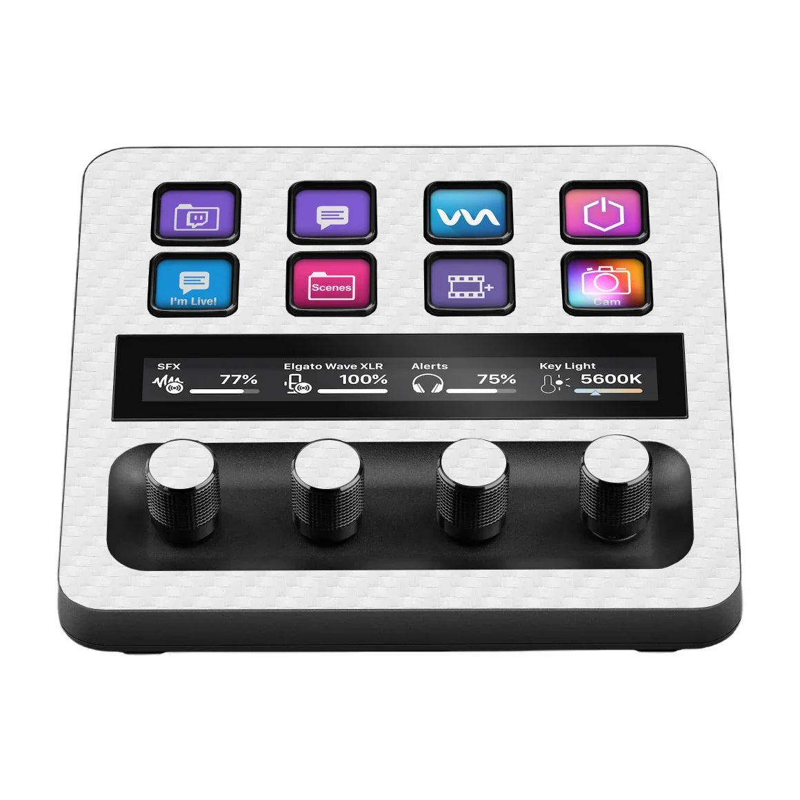 Elgato Stream Deck + Carbon Series White Skin