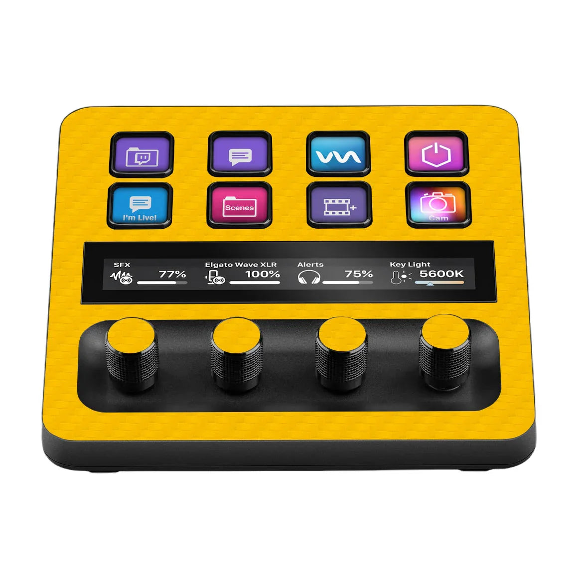 Elgato Stream Deck + Carbon Series Yellow Skin