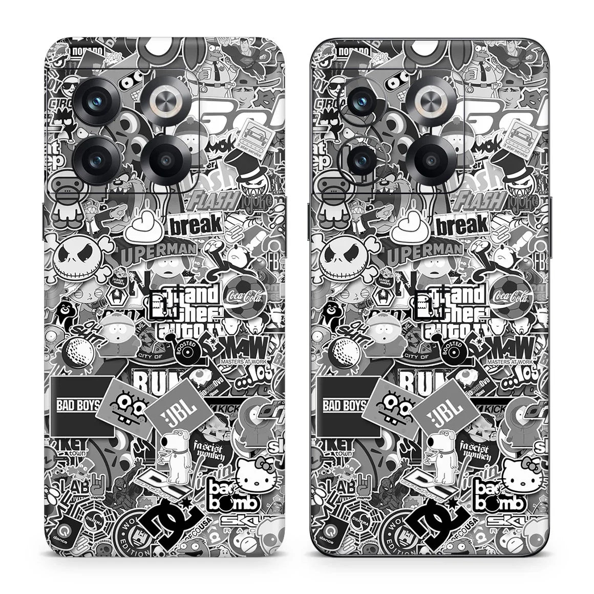OnePlus 10T Designer Series Monochrome StickerBomb Skin