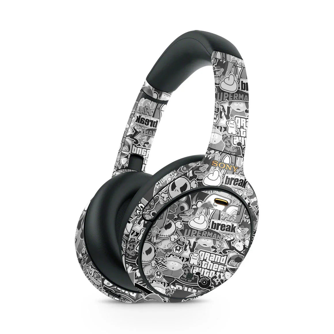 Sony WH-1000XM4 Designer Series Monochrome StickerBomb Skin