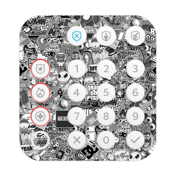 Ring Alarm Keypad (2nd Gen) Designer Series Monochrome StickerBomb Skin