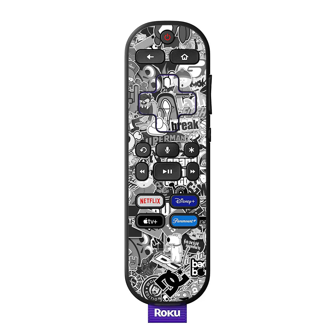 Roku Voice Remote Designer Series Monochrome StickerBomb Skin