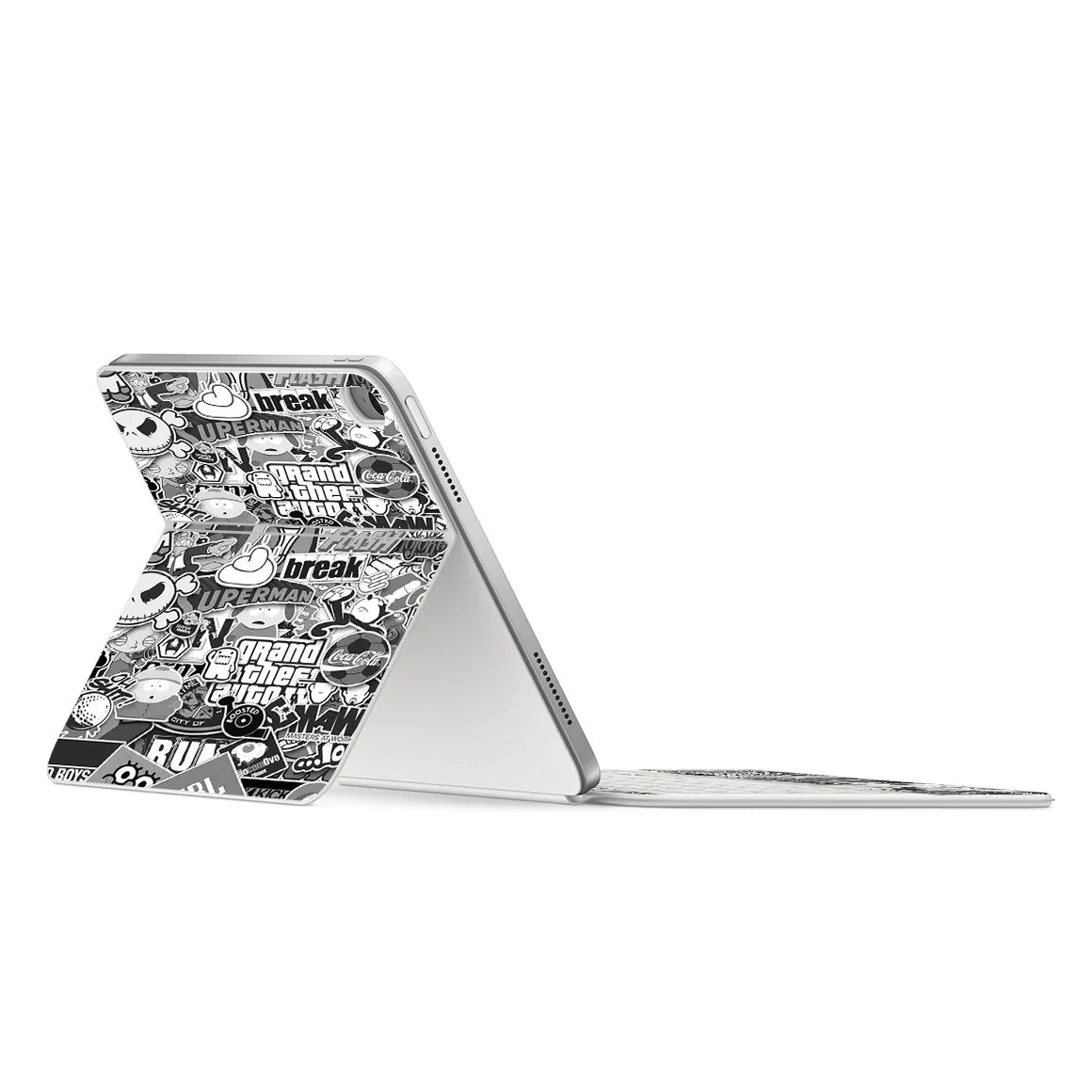 Magic Keyboard Folio for iPad (Gen 10) Designer Series Monochrome StickerBomb Skin