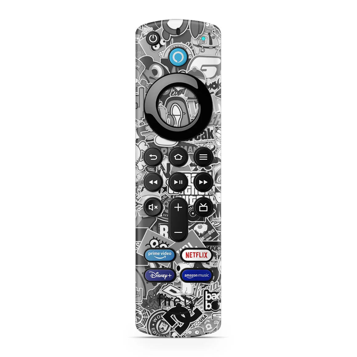 Amazon Fire TV Stick 4K Max Designer Series Monochrome StickerBomb Skin
