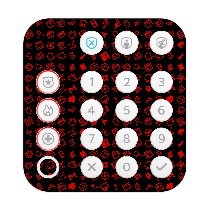 Ring Alarm Keypad (2nd Gen) Everything Series Black Red Skin