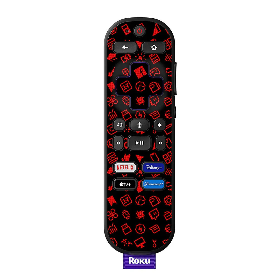 Roku Voice Remote Everything Series Black Red Skin