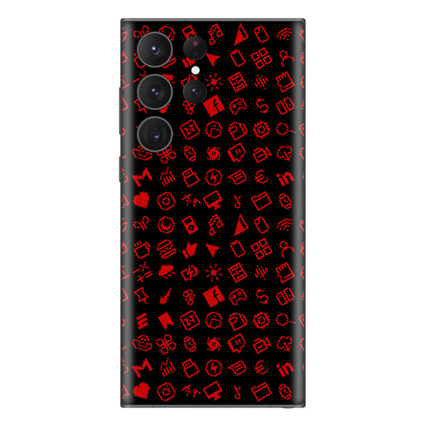Galaxy S23 Ultra Everything Series Black Red Skin