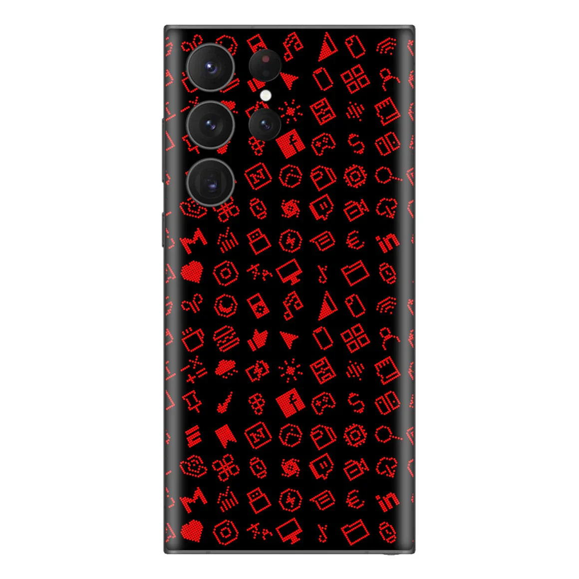 Galaxy S23 Ultra Everything Series Black Red Skin