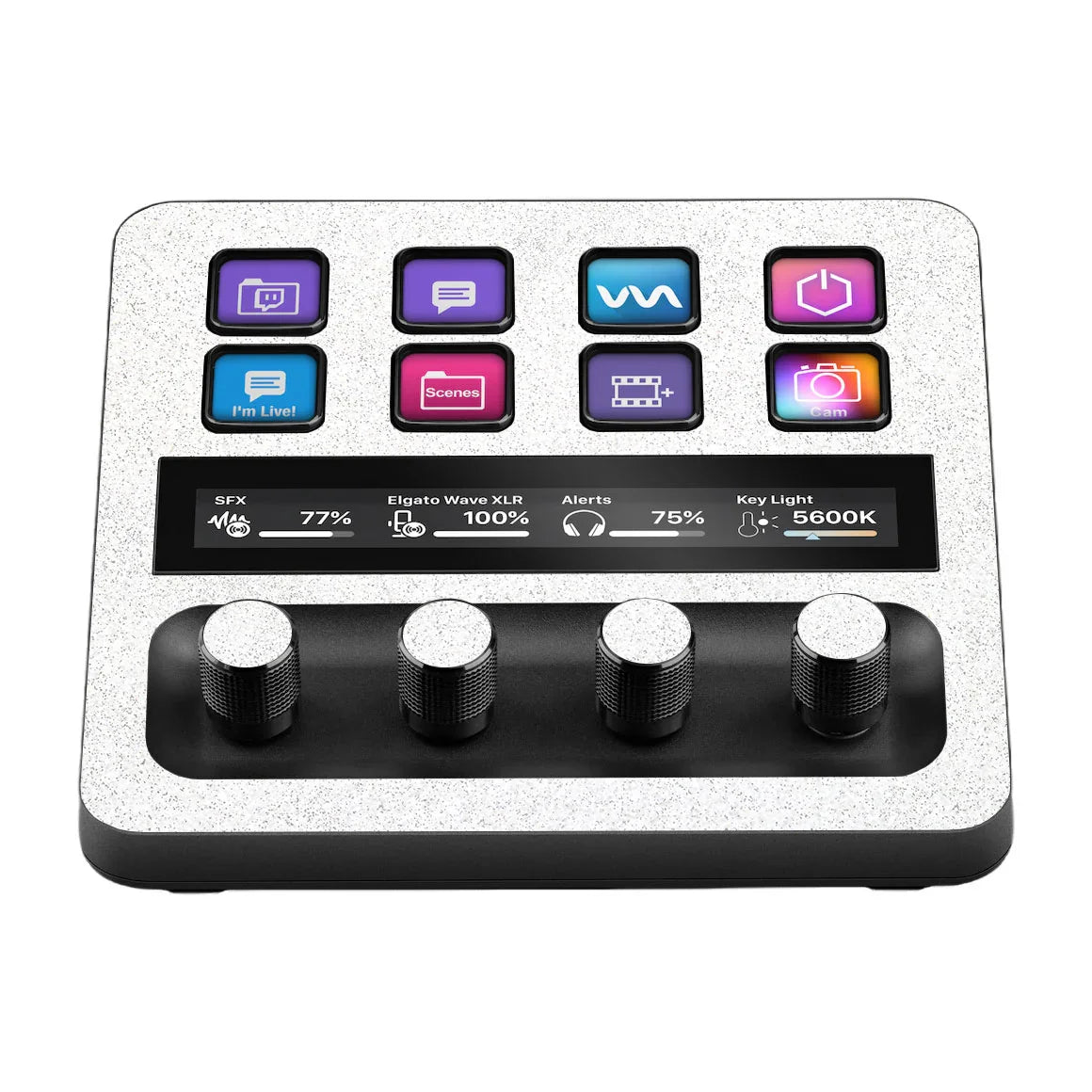 Elgato Stream Deck + Glitz Series White Skin