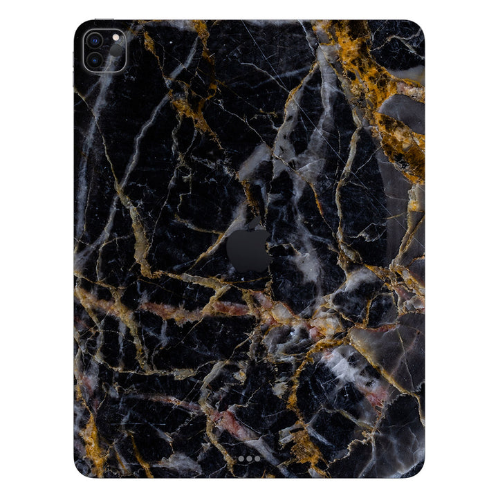 iPad Pro 12.9 Gen 6 Marble Series Black Gold Skin