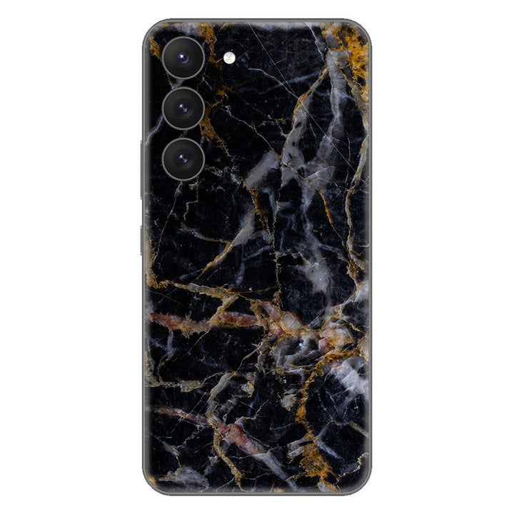 Galaxy S23 Marble Series Black Gold Skin
