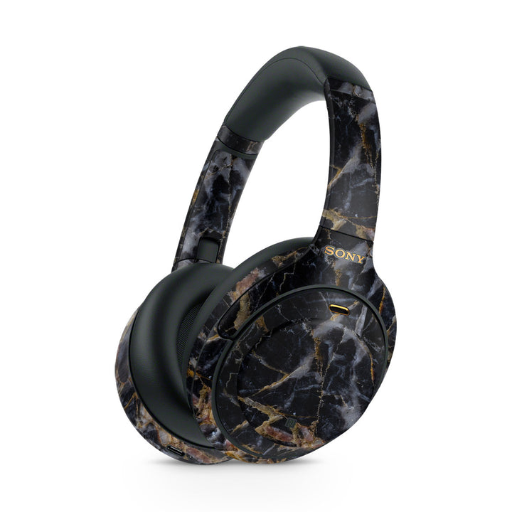 Sony WH-1000XM4 Marble Series Black Gold Skin