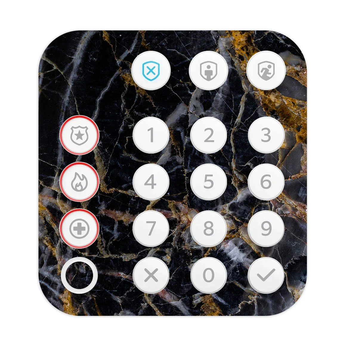 Ring Alarm Keypad (2nd Gen) Marble Series Black Gold Skin