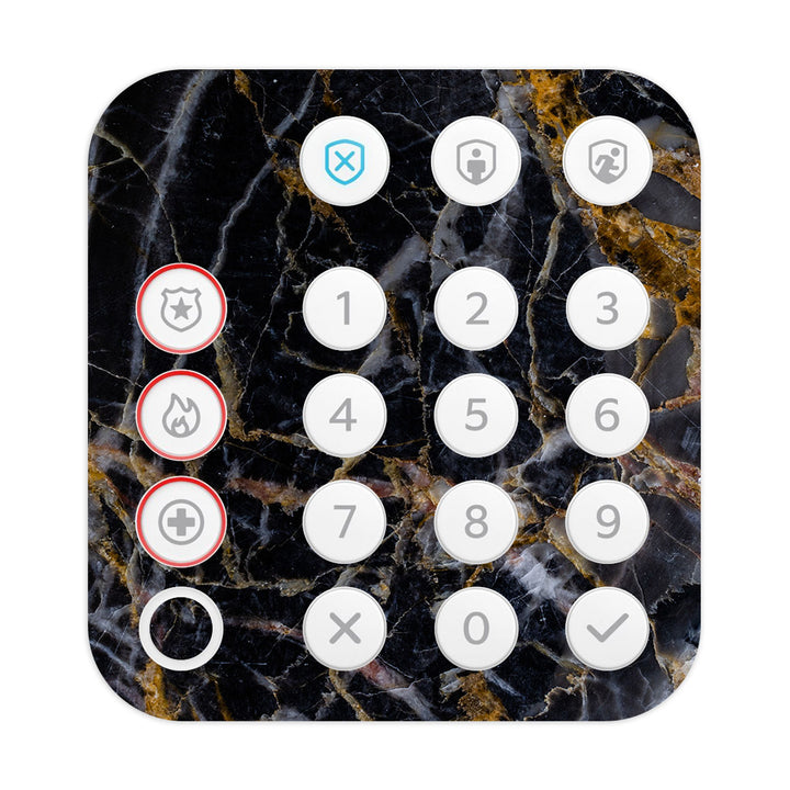 Ring Alarm Keypad (2nd Gen) Marble Series Black Gold Skin