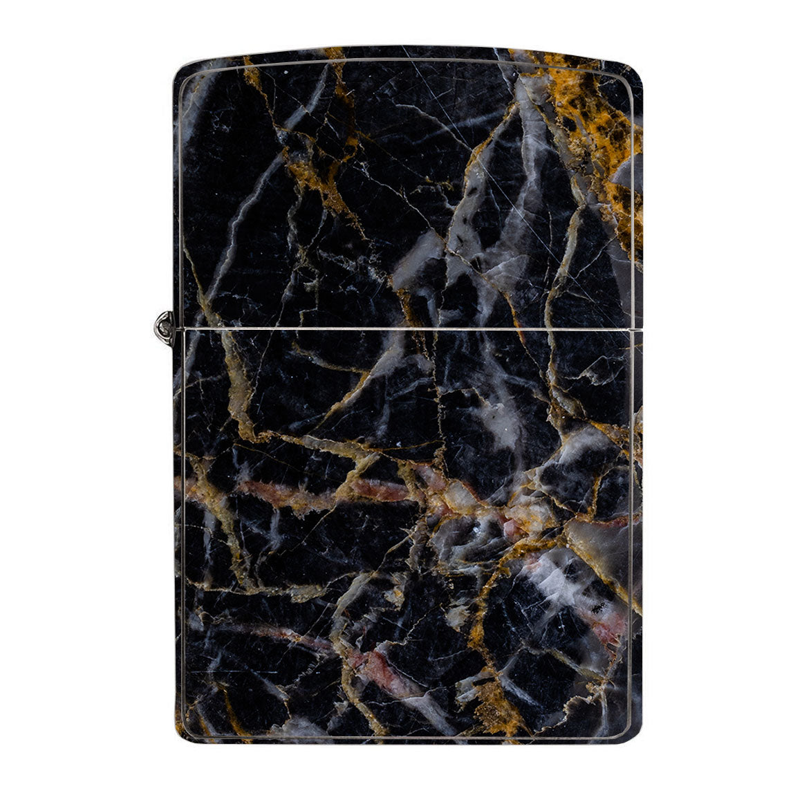 Marble Pattern Design High Polish Black Windproof Lighter