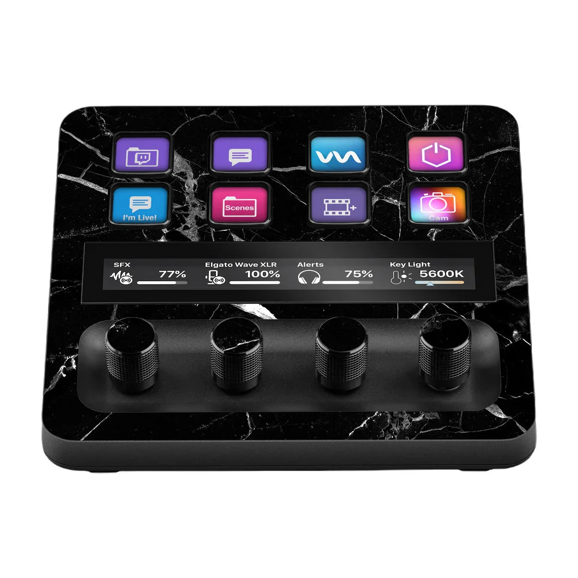 Elgato Stream Deck + Marble Series Black Skin