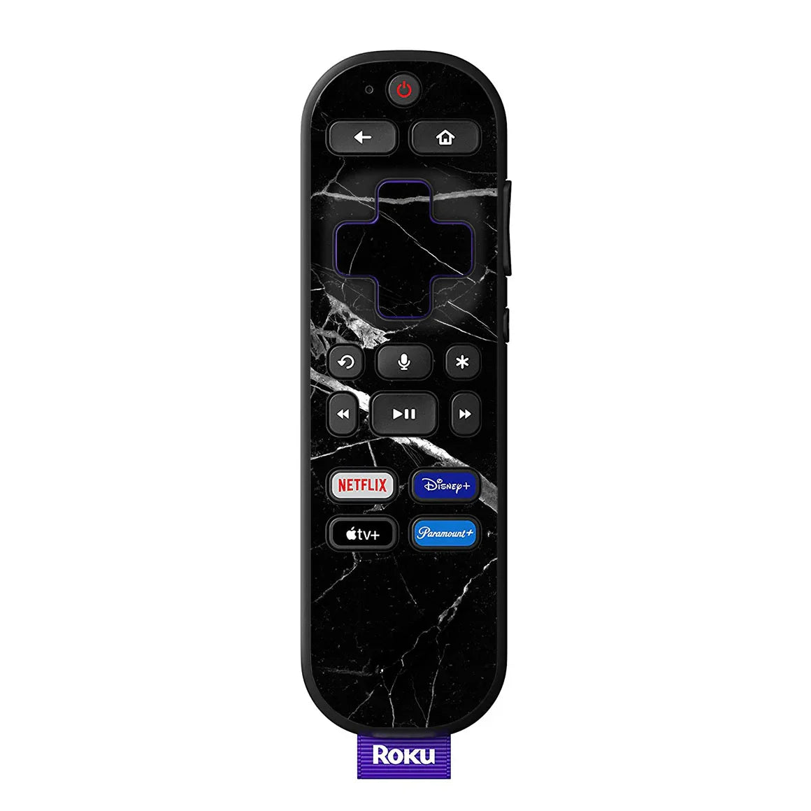 Roku Voice Remote Marble Series Black Skin