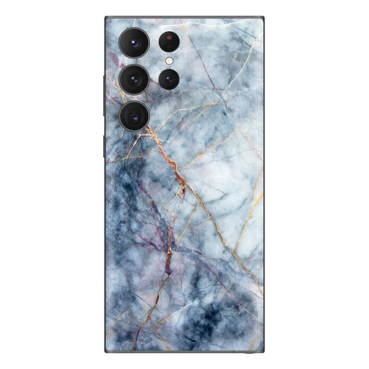 Galaxy S23 Ultra Marble Series Blue Gold Skin