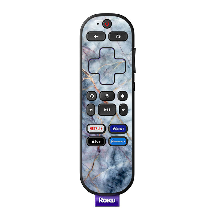 Roku Voice Remote Marble Series Blue Gold Skin