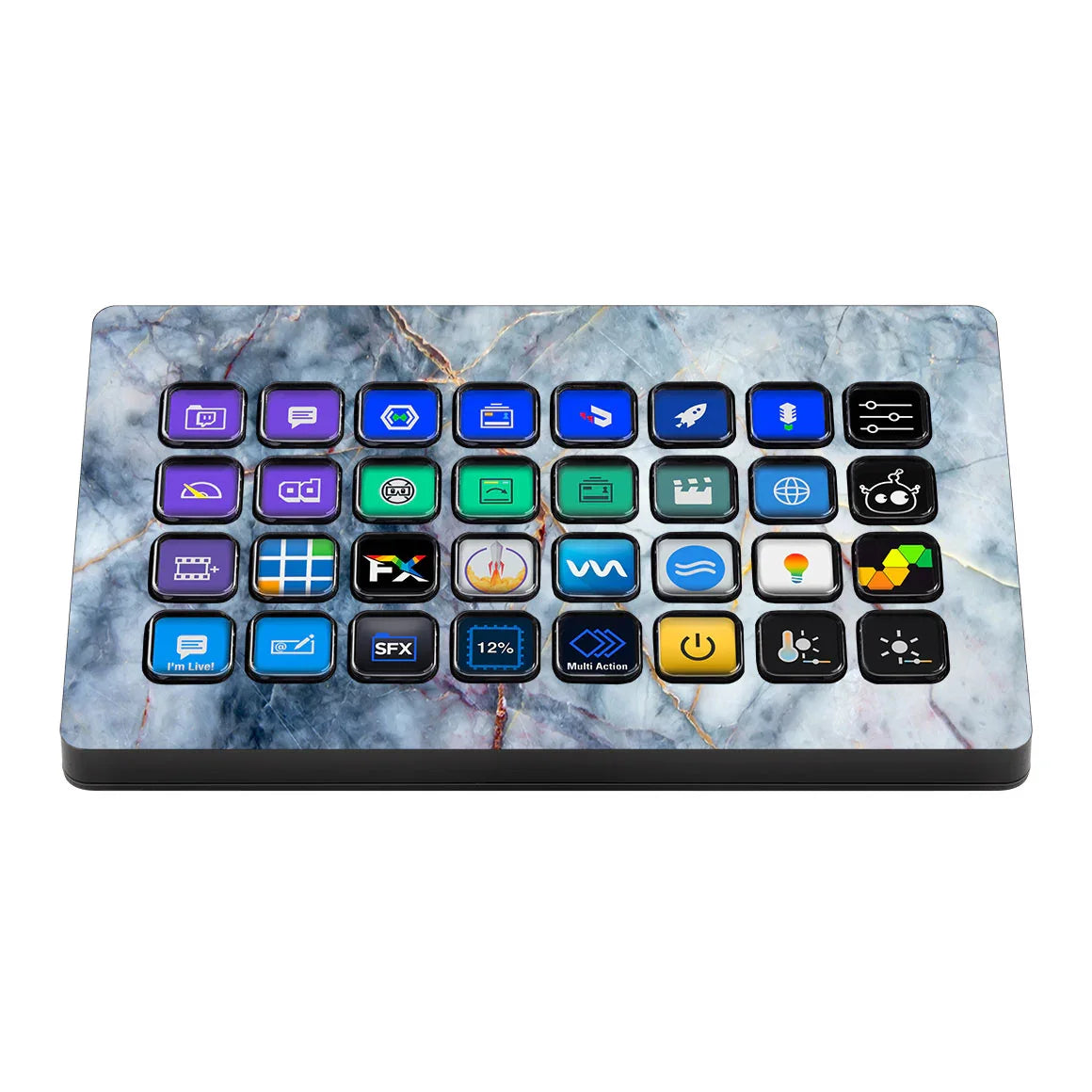 Elgato Stream Deck XL Marble Series Blue Gold Skin