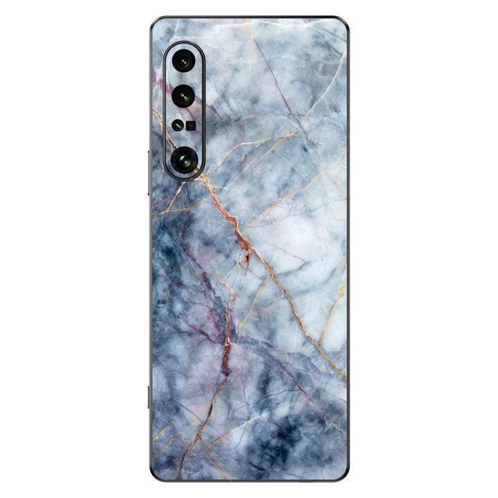 Sony Xperia 1 IV Marble Series Blue Gold Skin