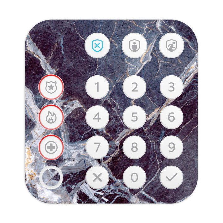 Ring Alarm Keypad (2nd Gen) Marble Series Dark Blue Skin
