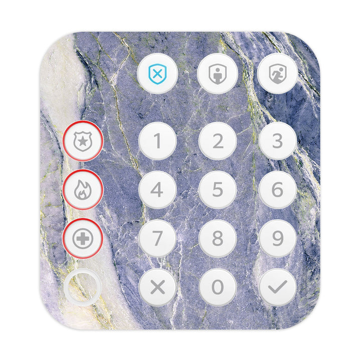 Ring Alarm Keypad (2nd Gen) Marble Series Too Blue Skin