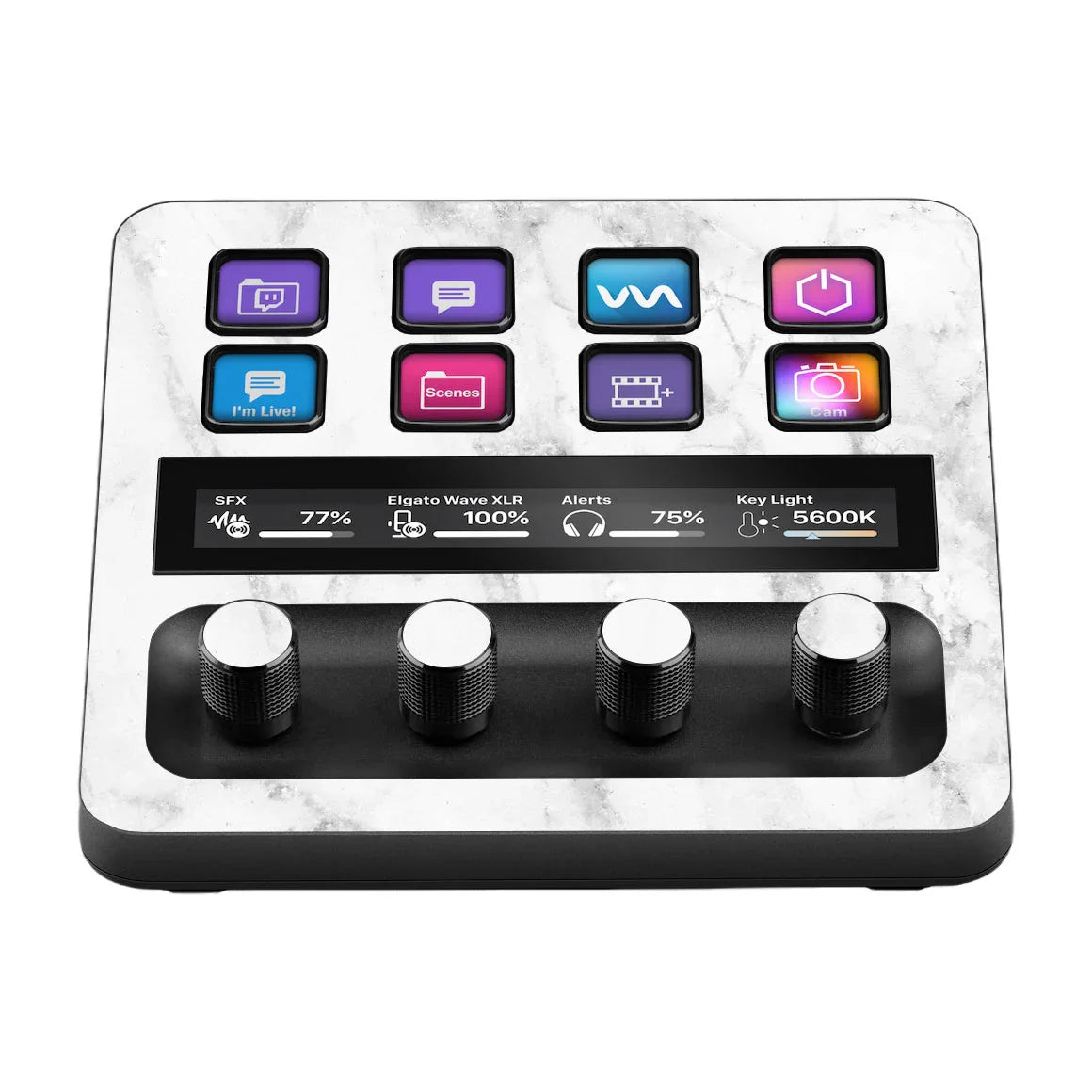 Elgato Stream Deck + Marble Series White Skin