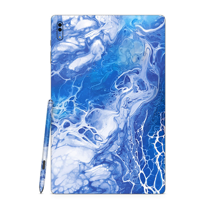 Galaxy Tab S8 Ultra Oil Paint Series Blue Waves Skin