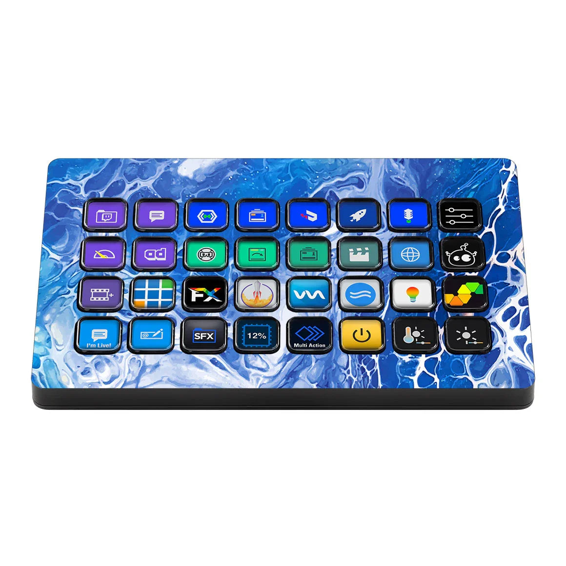 Elgato Stream Deck XL Oil Paint Series Blue Waves Skin