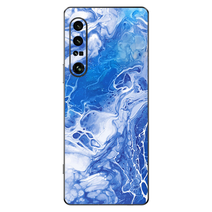 Sony Xperia 1 IV Oil Paint Series Blue Waves Skin