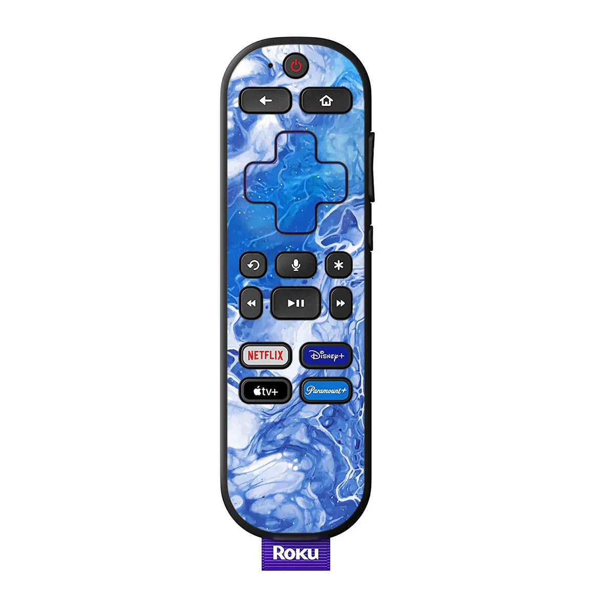 Roku Voice Remote Oil Paint Series Blue Waves Skin