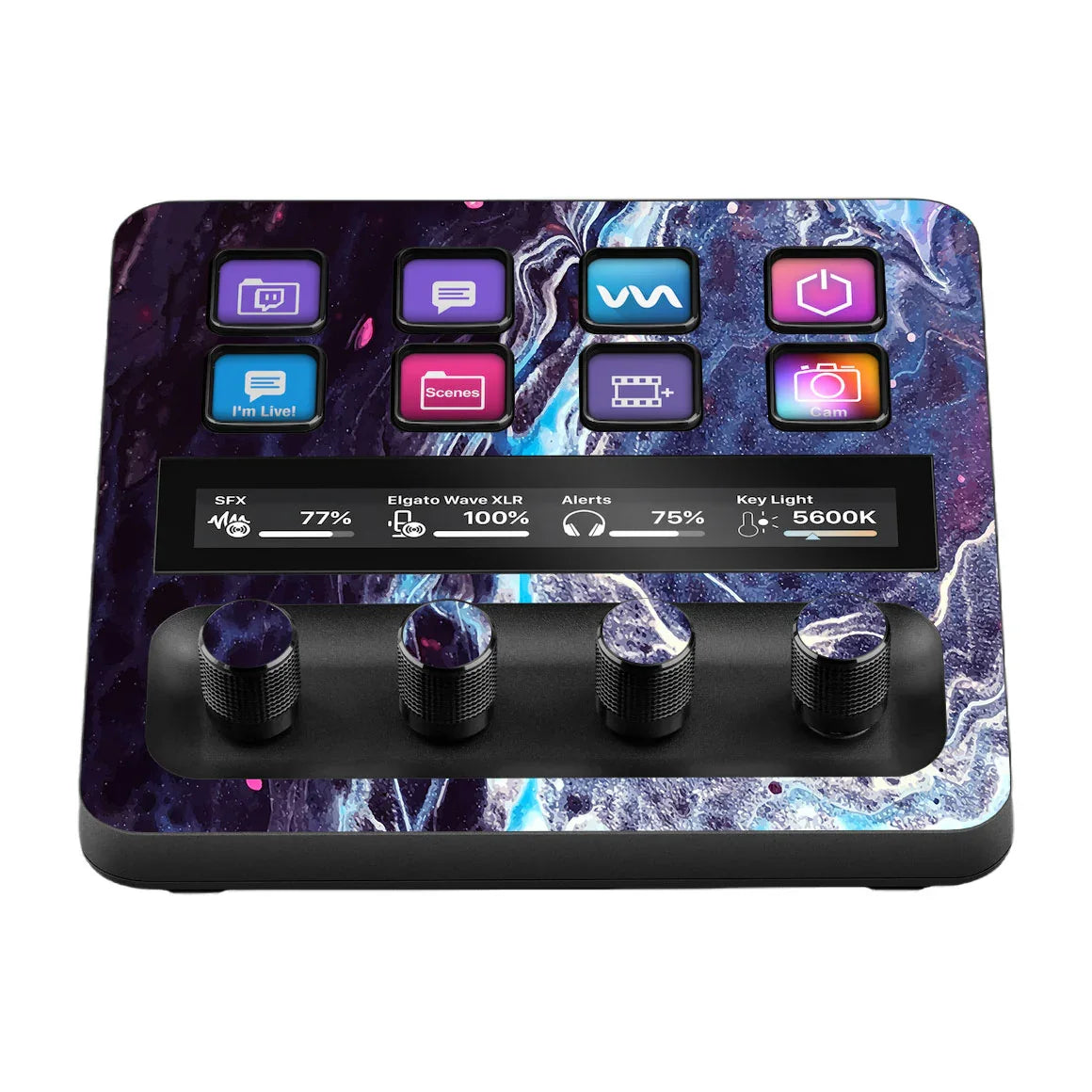 Elgato Stream Deck + Oil Paint Series Dark Waves Skin