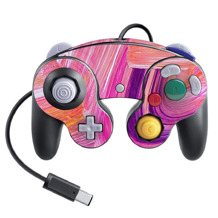 Nintendo Game Cube Controller Super Smash Bros Oil Paint Series Pink Brushed Skin