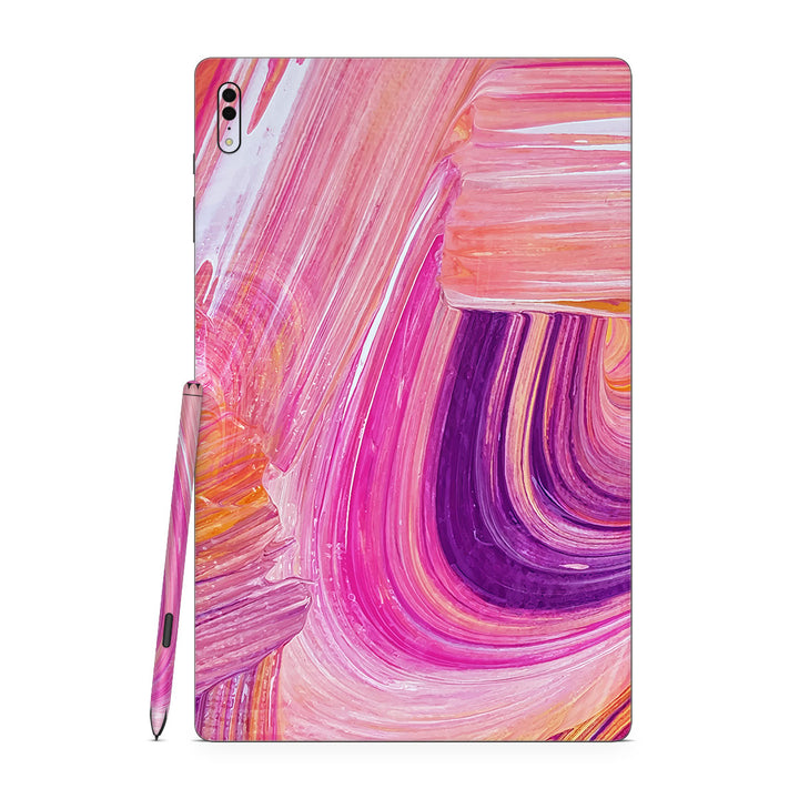 Galaxy Tab S8 Ultra Oil Paint Series Pink Brushed Skin