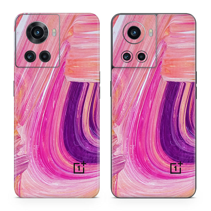 OnePlus 10R Oil Paint Series Pink Brushed Skin