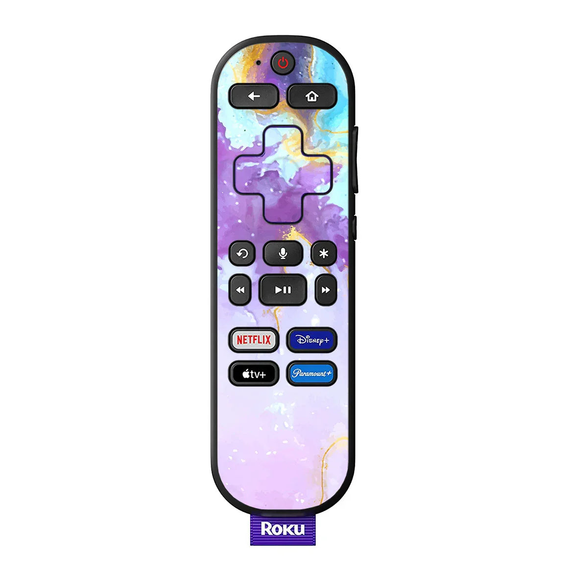 Roku Voice Remote Oil Paint Series Pink Swirl Skin