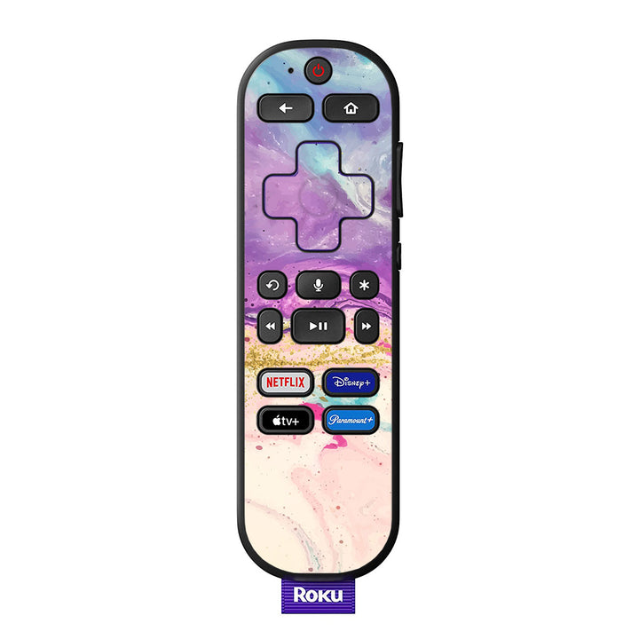 Roku Voice Remote Oil Paint Series Purple Swirl Skin